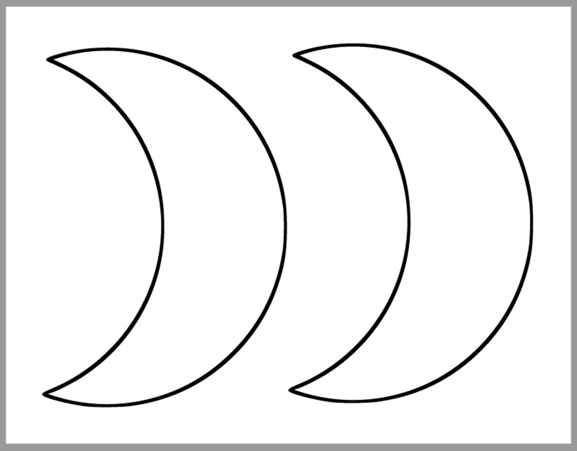 Printable Moon Template Large Crescent Moon Cutout 7 Inch Etsy