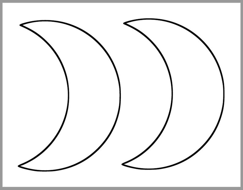 Printable Moon Template Large Crescent Moon Cutout 7 Inch Etsy
