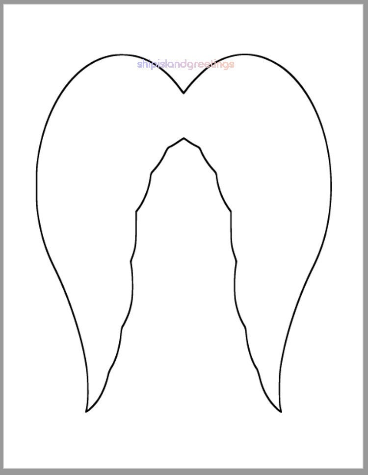 7x8 5 Inch Angel Wings Template printable Template angel Wings Etsy