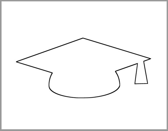 4x9 Inch Graduation Cap Template Large Printable Grad Etsy