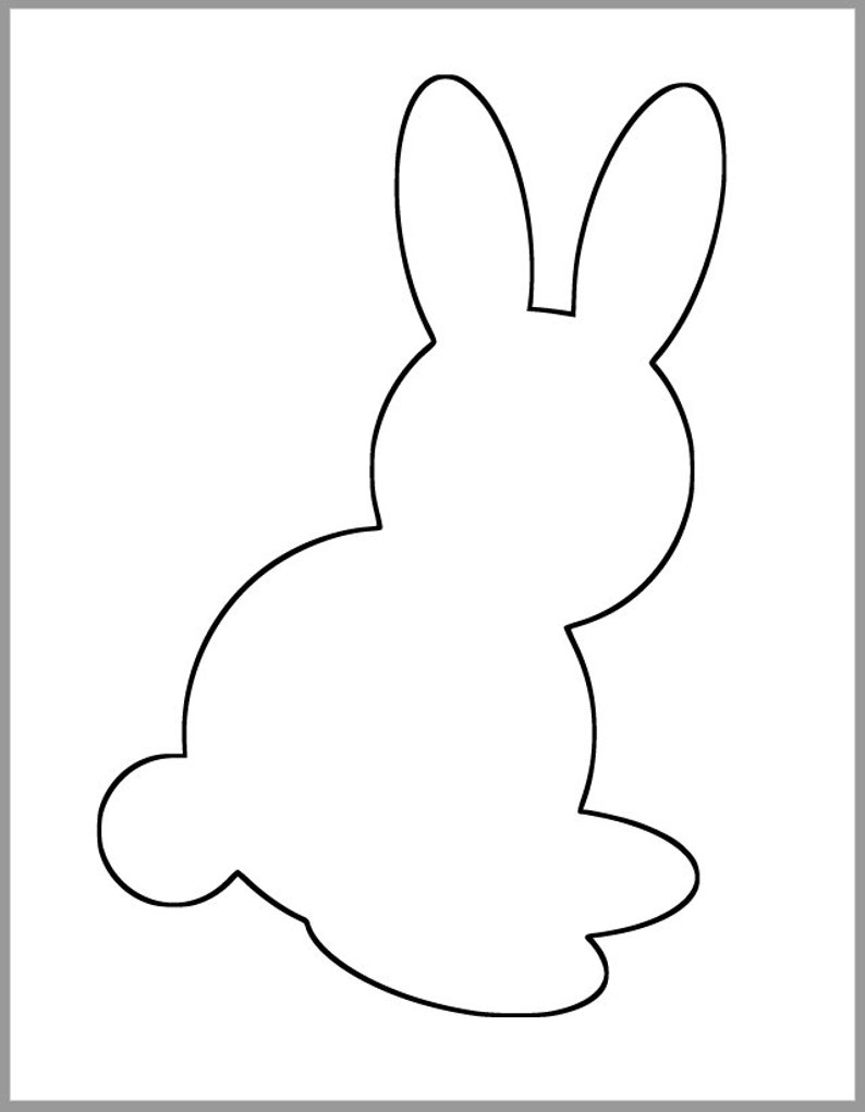 9 5 Inch Bunny Template Large Printable Rabbit Easter Spring Etsy