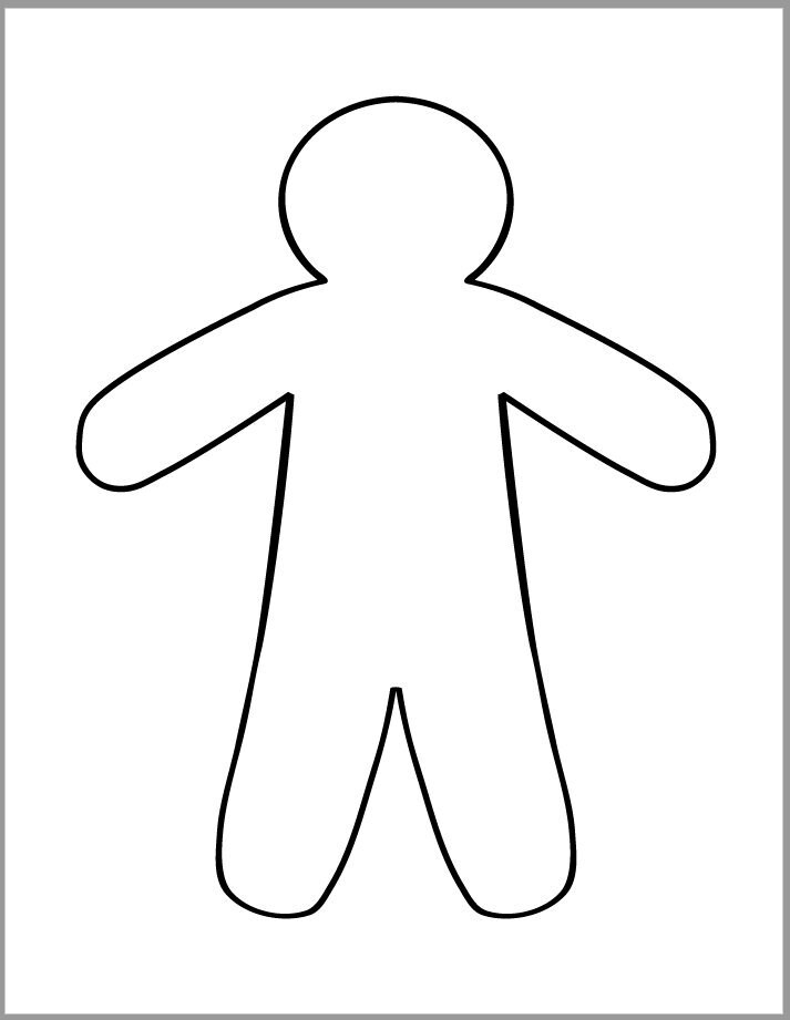 9 Inch Gingerbread Man Template Printable Gingerbread Etsy