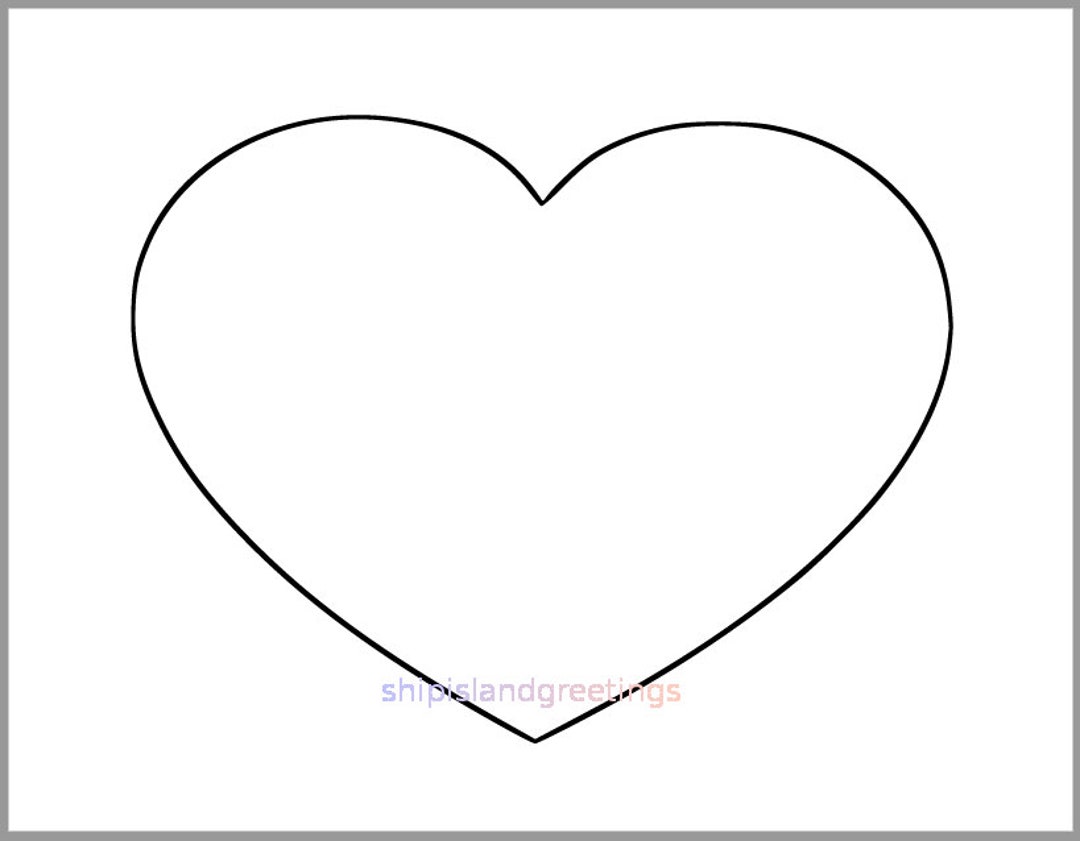 8.5 Inch Heart Printable Templateextra Large Heart Cutoutvalentines 8.5 Inch Heart Printable Templateextra Large Heart Cutoutvalentines