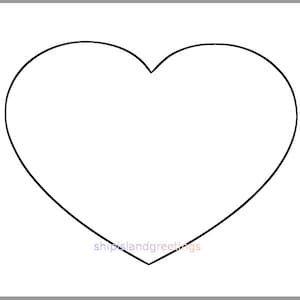 Modello stampabile a forma di cuore da 8,5 pollici - Ritaglio di cuore extra large - San Valentino - San Valentino fai da te - Artigianato per bambini - San Valentino in classe - Cuore stampabile