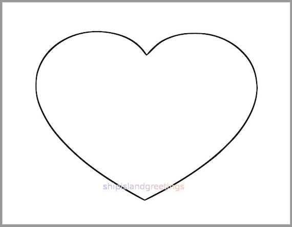 8.5 inch Heart Printable Template-Extra Large Heart Cutout-Valentines  Day-DIY Valentines-Kid Crafts-Classroom Valentine-Printable Heart