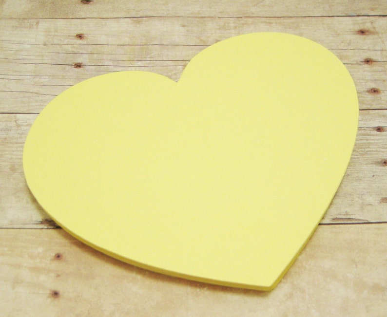 4 inch Heart CutoutsLight Yellow Cardstock HeartsShower Etsy