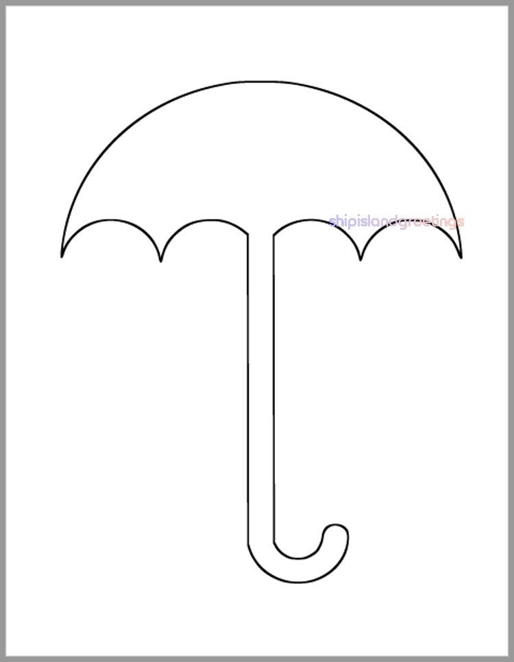 8.5 Inch Umbrella Template-instant Download Cutouts-umbrella Cutout-baby Shower Decor-weather Template-classroom Decor-kid Crafts-color Page - Etsy