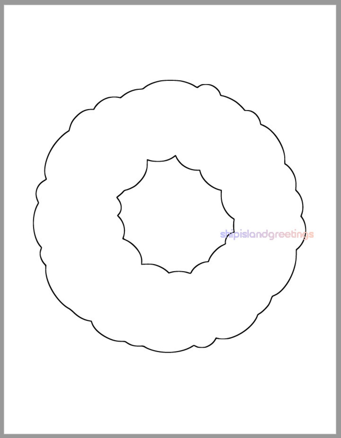 Printable Wreath Template-pdf Download-christmas Cutouts-classroom ...