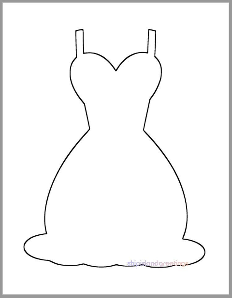 wedding dress template cut out 9 inch Wedding Dress Template-Printable Dress Cutouts-DIY Wedding  Decor-Bridal Shower Decor-Princess Dress Color Page-Kids Craft Projects
