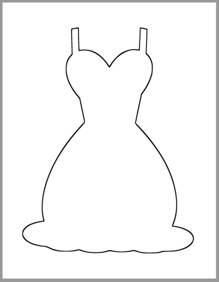 9 inch Wedding Dress Template-Printable Dress Cutouts-DIY | Etsy