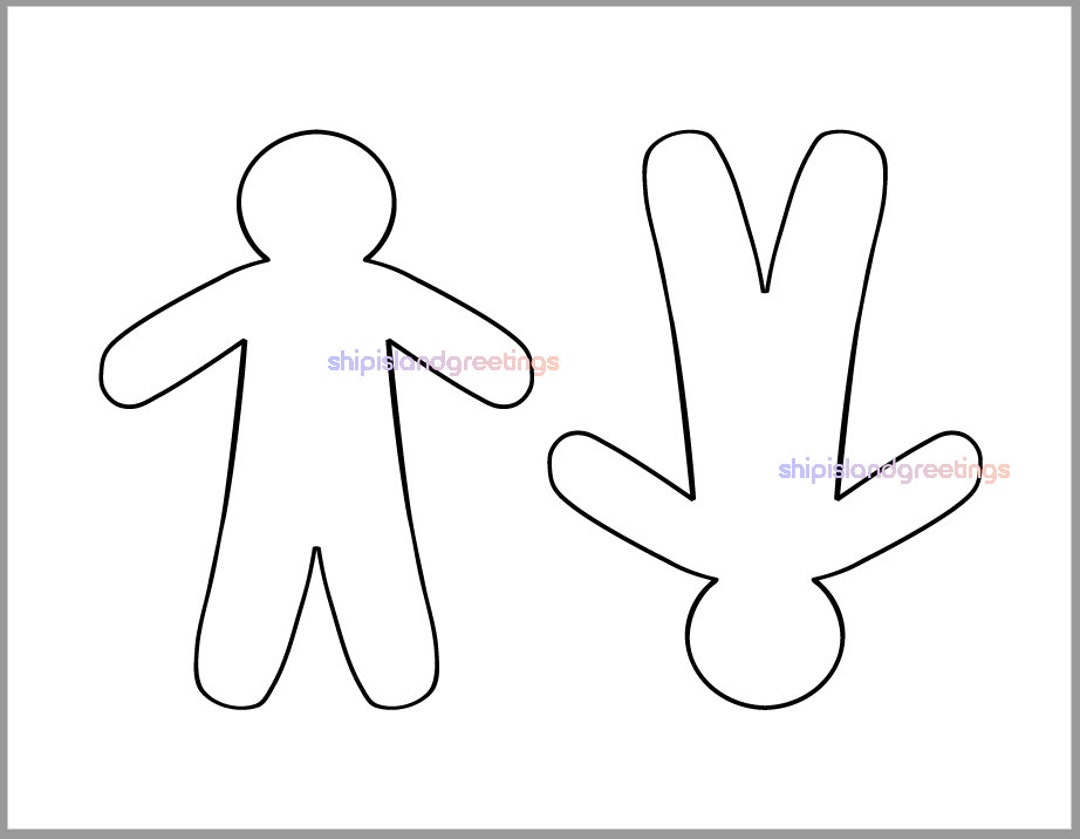 6 Inch Gingerbread Man Template-printable Gingerbread Man-christmas ...