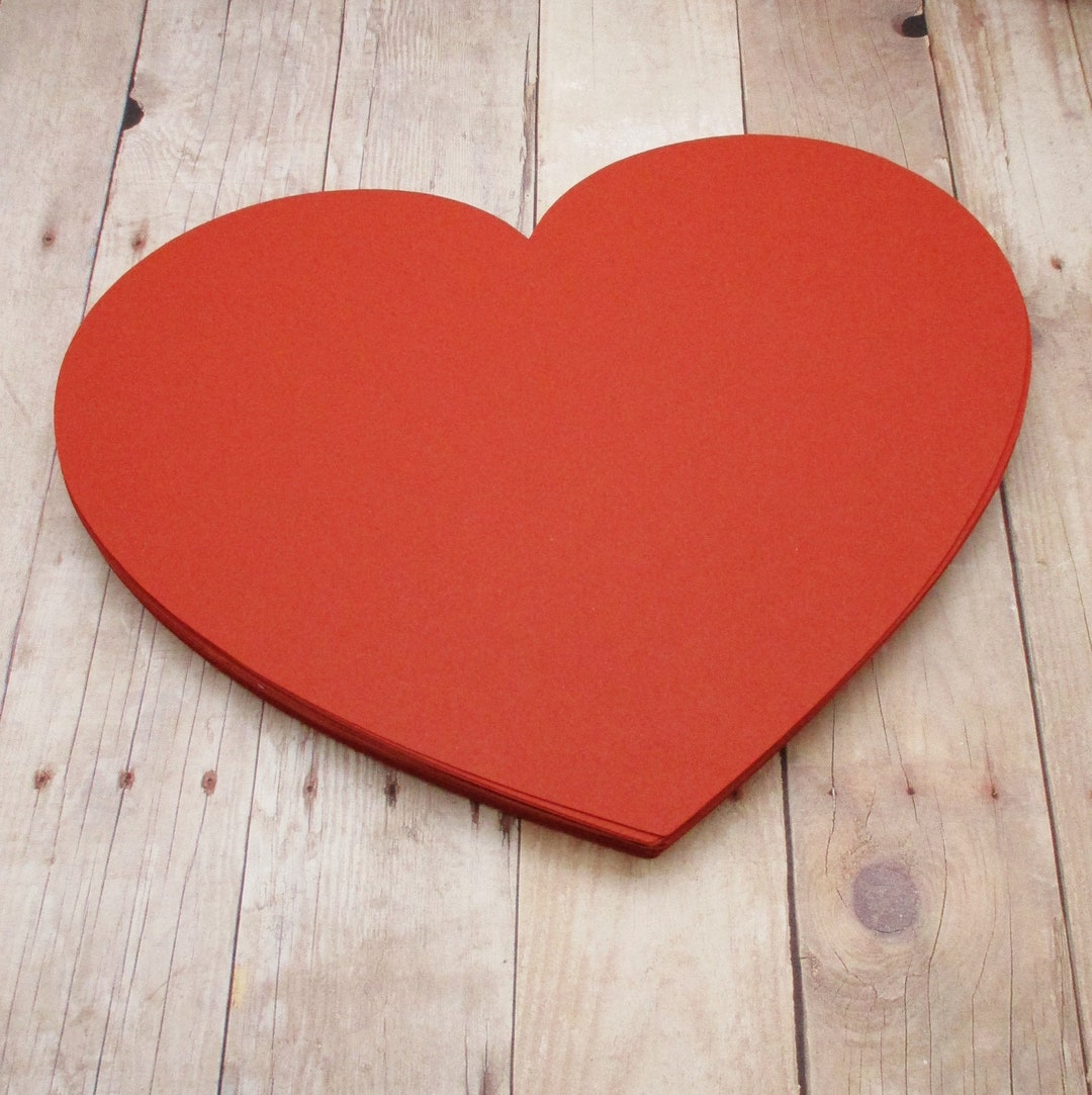 6 Inch Cardstock Heartslarge Red Heartsdiy Valentinesred Paper Heart