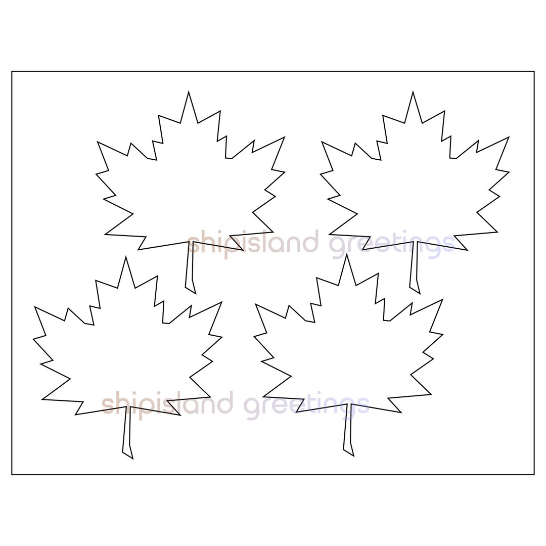 4 Inch Maple Leaf Template-pdf-printable-halloween Crafts-tree-fall Art Projects-instant ...