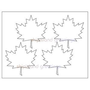 Plantilla de hoja de arce de 4 pulgadas-PDF-Imprimible-Manualidades de Halloween-Árbol-Proyectos de arte de otoño-Descargas instantáneas-Página en color-Hojas-Aula de otoño