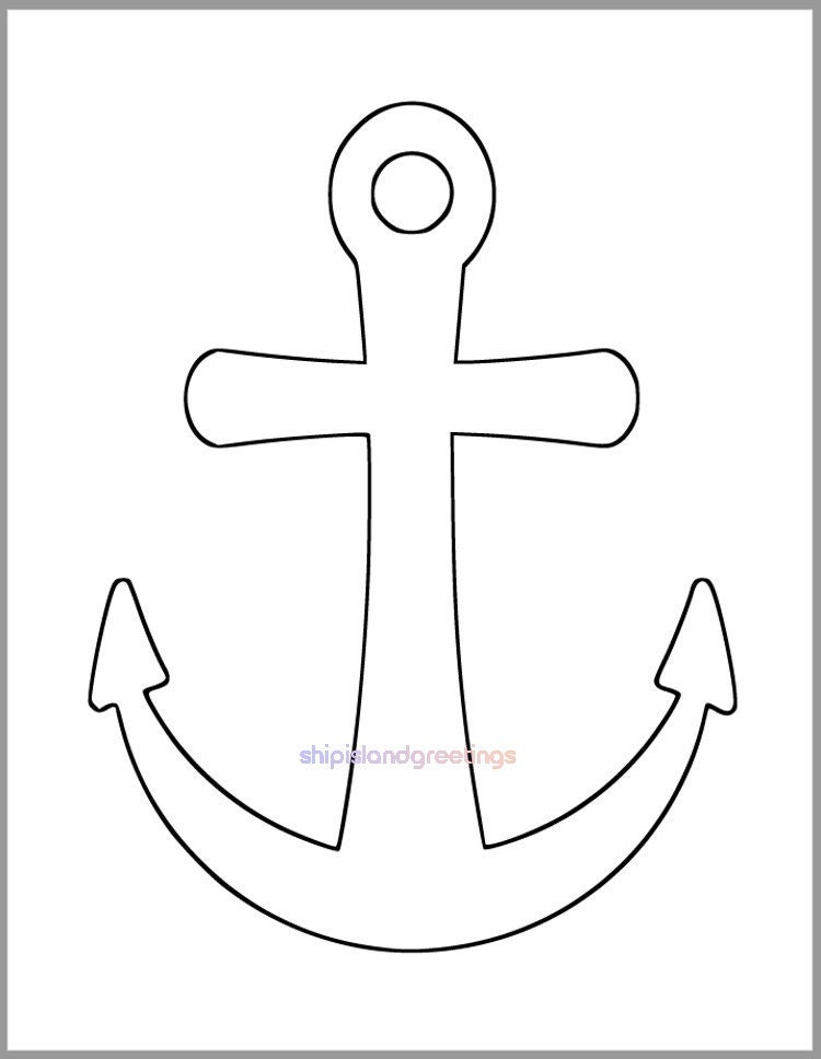 9 Inch Printable Anchor Template-beach Theme Cutout-nautical - Etsy