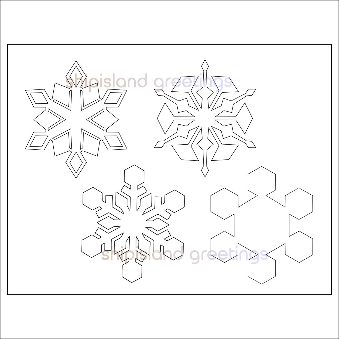 4 Inch Snowflakes Template-printable Snowflakes-winter Crafts-christmas ...
