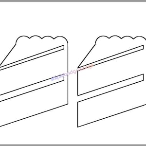 Modèle de tranche de gâteau imprimable de 5,5 pouces-Morceau de gâteau-Découpe de tranche de gâteau-Décor de fête d’anniversaire-Page de coloriage-Artisanat d’anniversaire pour enfants-