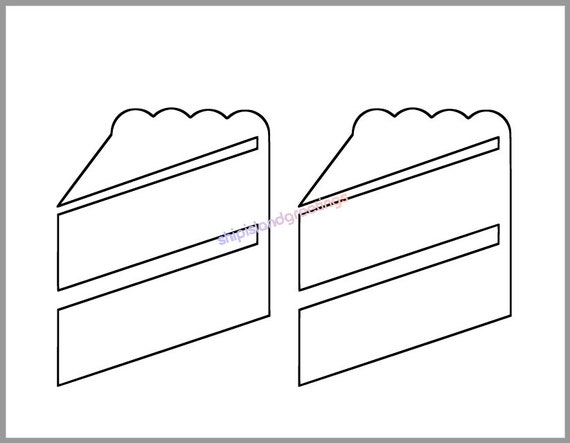 5 5 inch printable cake slice template piece of cake cake etsy ireland