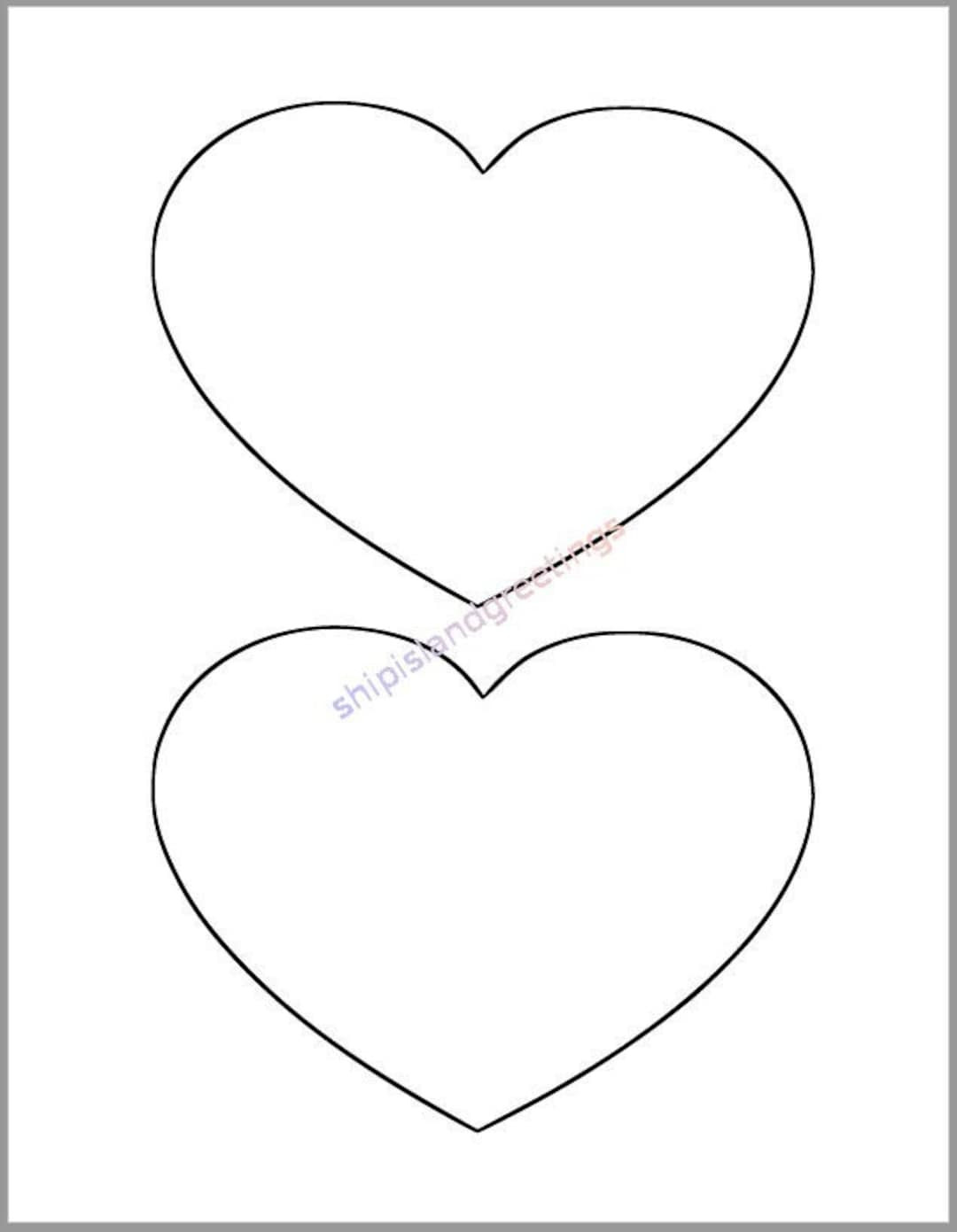 6 Inch Heart Printable Template-large Heart Cutout-valentines Day  Decor-kids Crafts-valentine Printable-large Printable Heart-diy Valentines  
