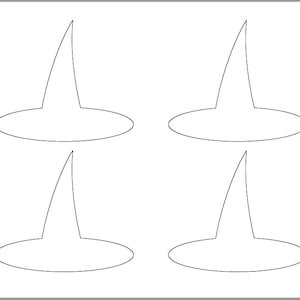 4 inch Witch Hat Template-Printable Template-Halloween Crafts-Coloring Page-Halloween Template-Instant Download-Witch Cutout-Halloween Party