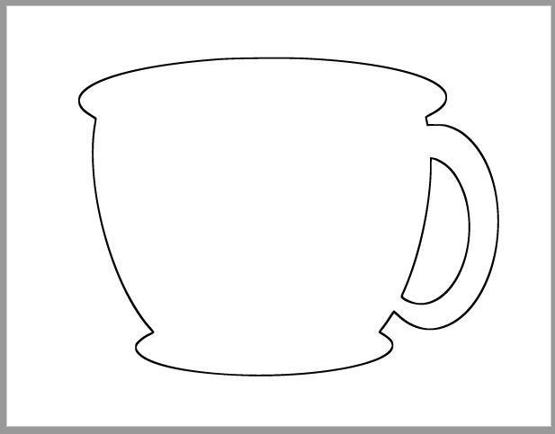 8 5 inch Tea Cup Template Printable Tea Cup Coffee Cup Etsy