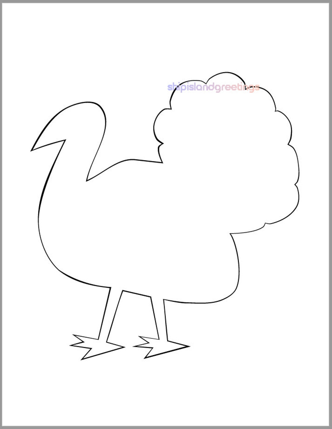 buy 7 inch turkey template-printable thanksgiving turkey-thanksgiving  crafts-preschool art projects-large turkey cutout-kids coloring page online  in