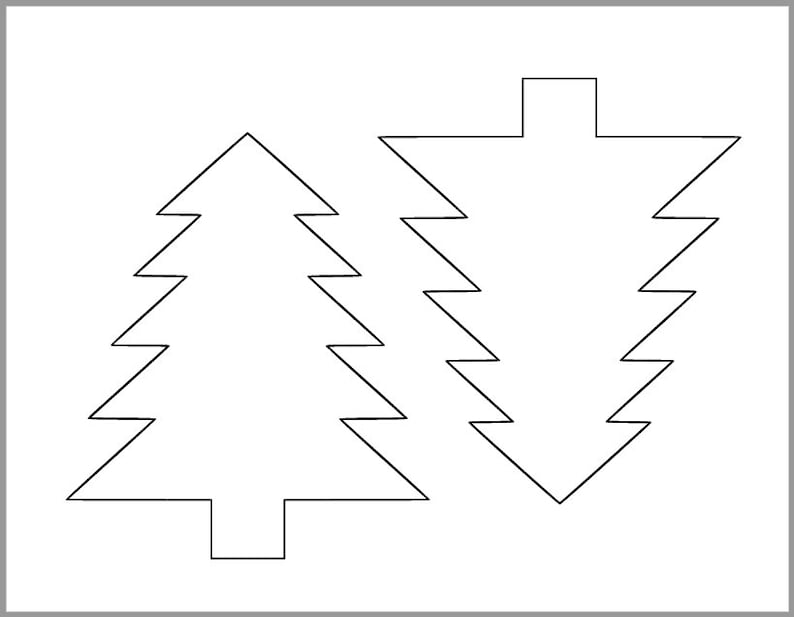 6 Inch Pine Tree Template Printable Pine Tree Cutout Christmas Etsy