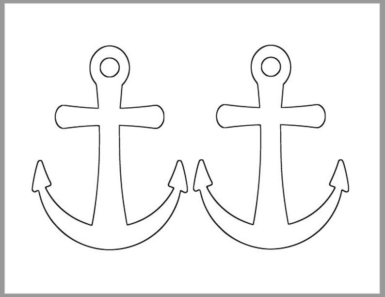 photograph regarding Printable Anchor Template known as 6 inch Printable Anchor Template-Beach front Topic Cutout-Nautical Template-Beach front Marriage ceremony Decor-Summer months Small children crafts-Clroom Decor-High Anchors