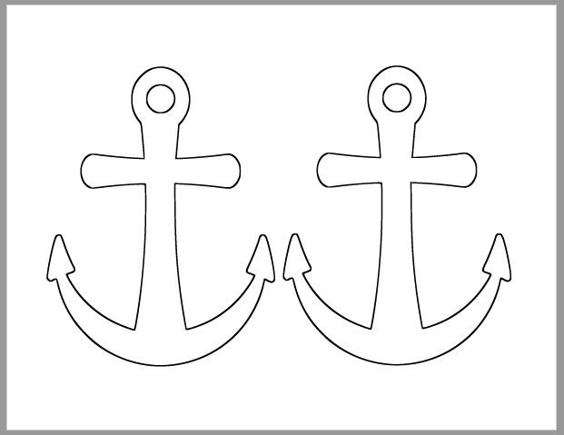 6 inch Printable Anchor Template-Beach Theme Cutout-Nautical | Etsy