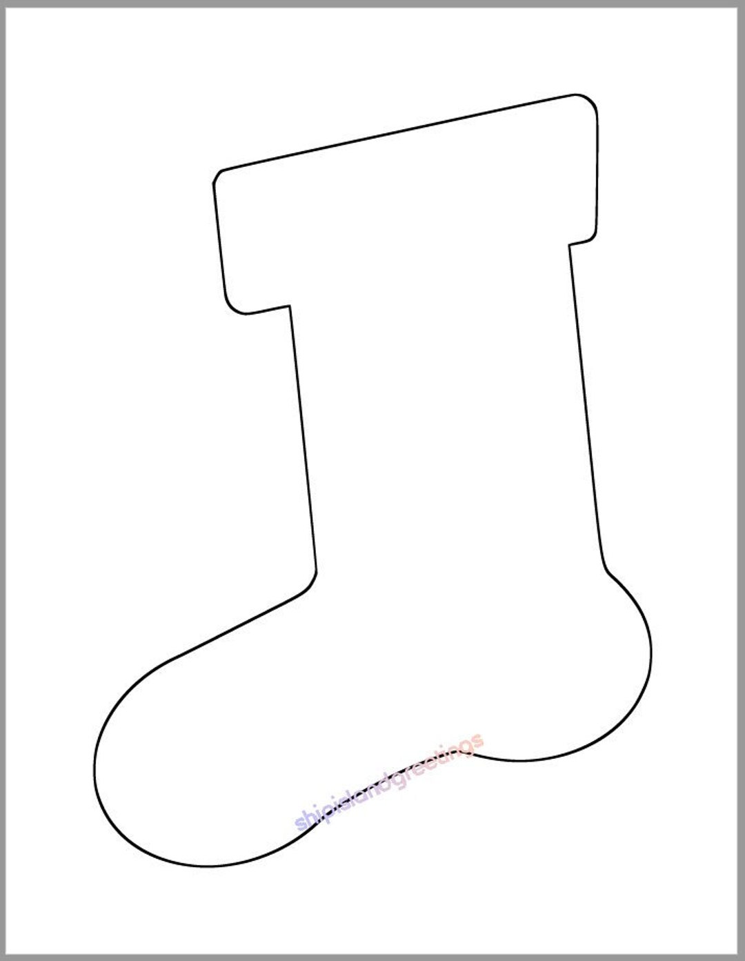 9 Inch Stocking Template-printable Template-holiday - Etsy Israel