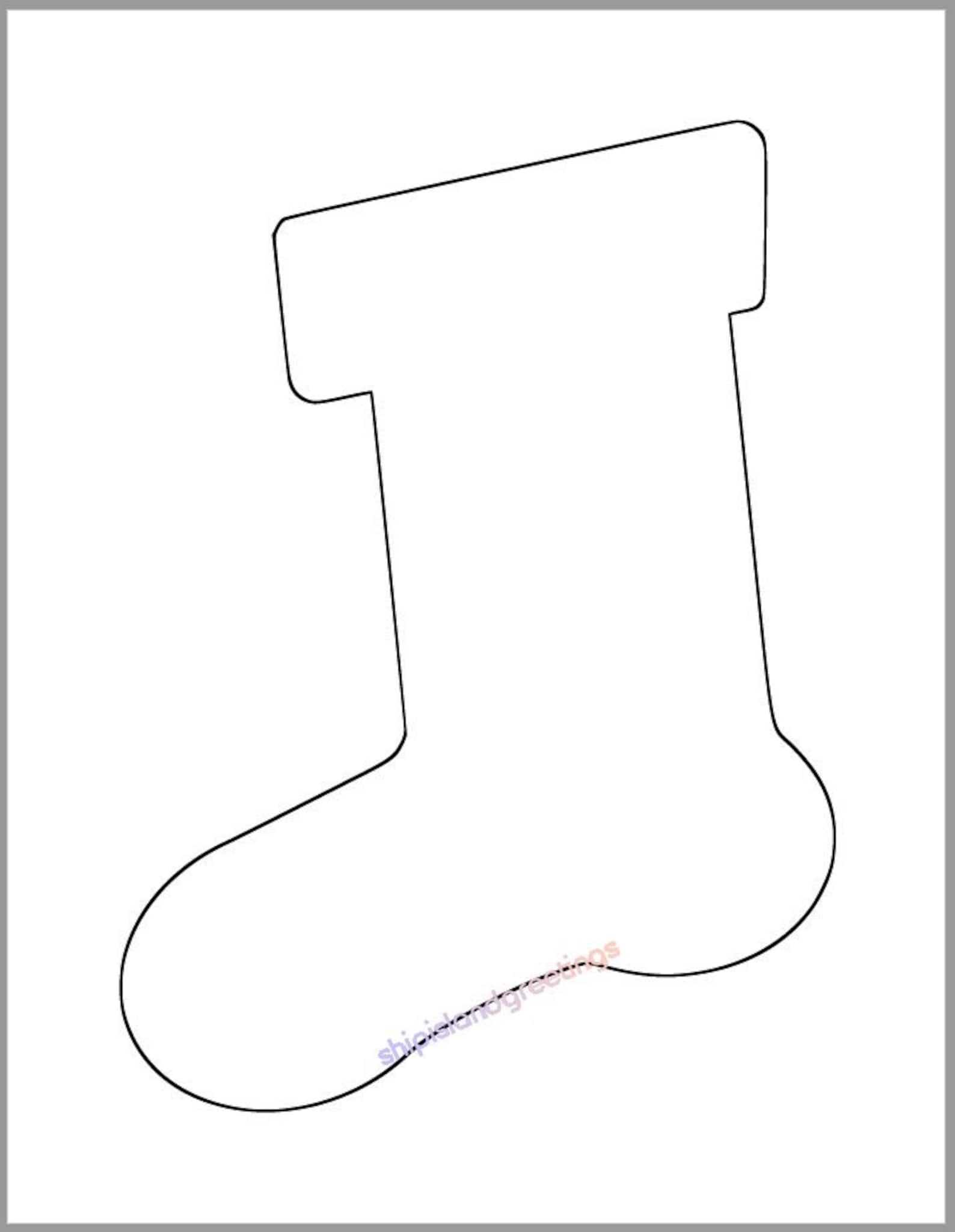 9 Inch Stocking Template-printable Template-holiday Templates-stocking ...