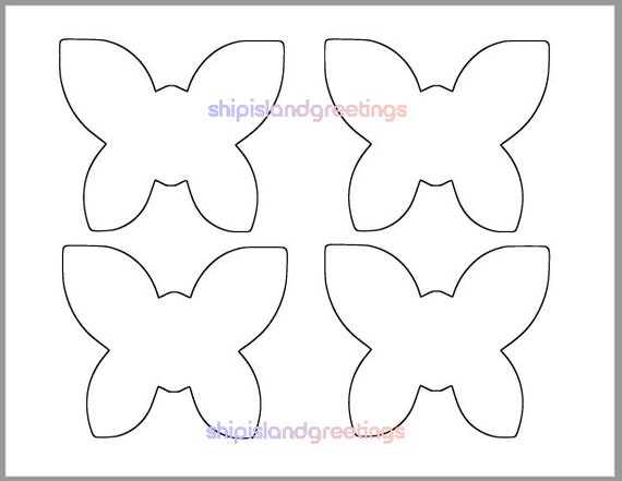 4 inch printable butterfly template butterfly cutouts spring etsy canada