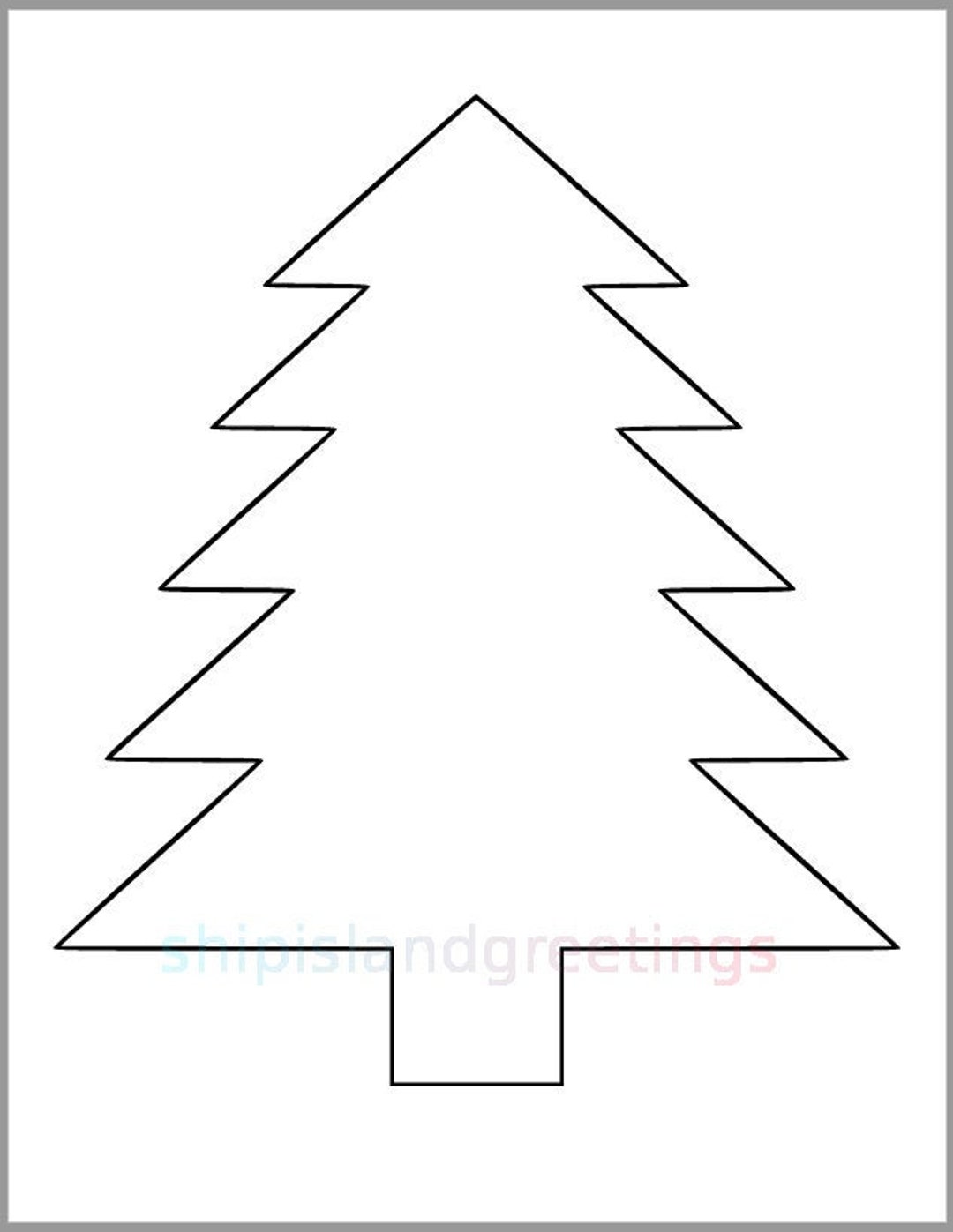 Printable Pine Tree Template-pdf Download-tree Cutout-christmas Tree Template-kids Color Page-holiday Classroom-kid Crafts-9 Inch Pine Tree - Etsy