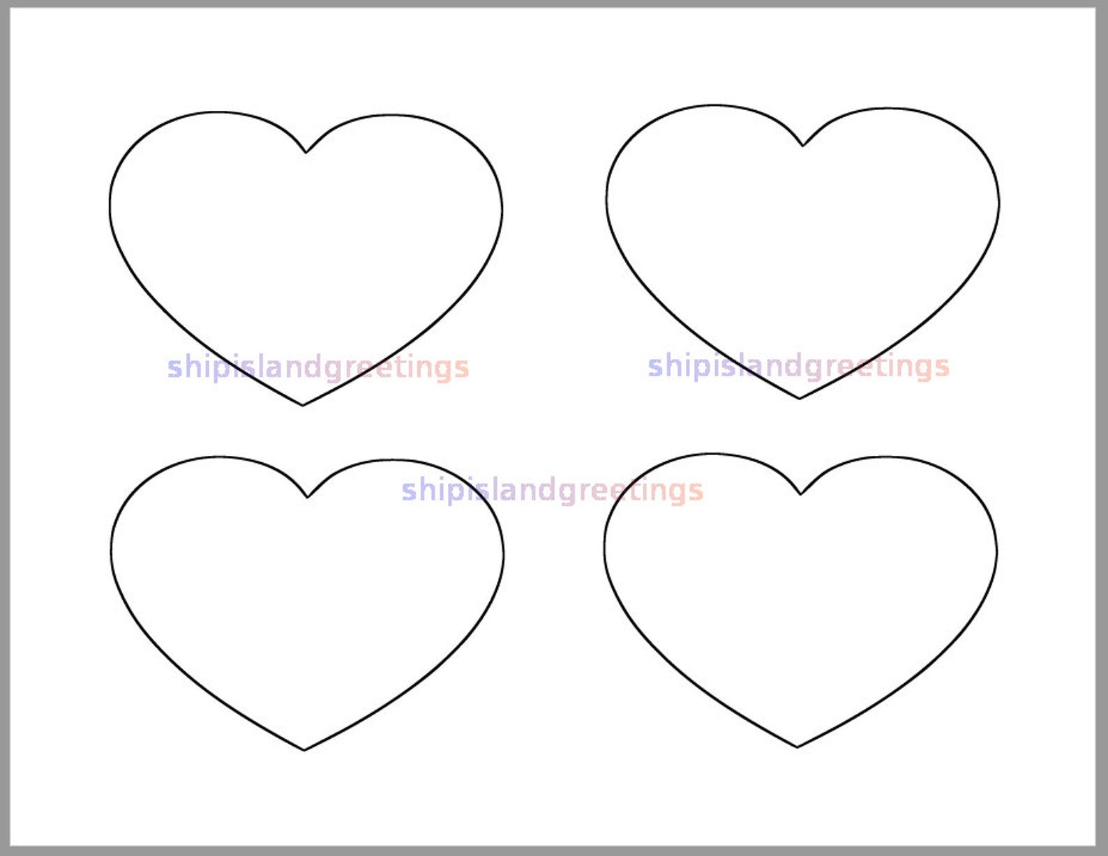 4 Inch Heart Templateheart Instant Downloadvalentines Dayadvice 4 Inch Heart Templateheart Instant Downloadvalentines Dayadvice