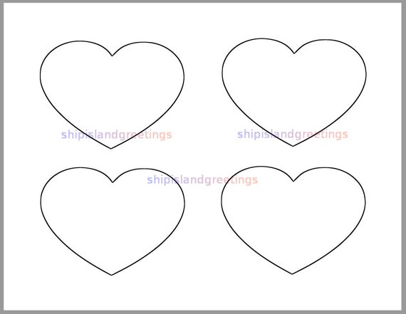 4 inch heart template heart instant download valentines etsy