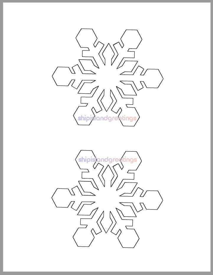 8 Inch Snowflake Template-printable Snowflake-winter Crafts