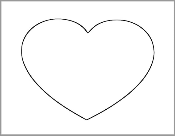 85 inch heart printable template extra large heart etsy