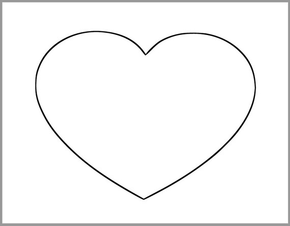 8 5 Inch Heart Printable Template Extra Large Heart Etsy
