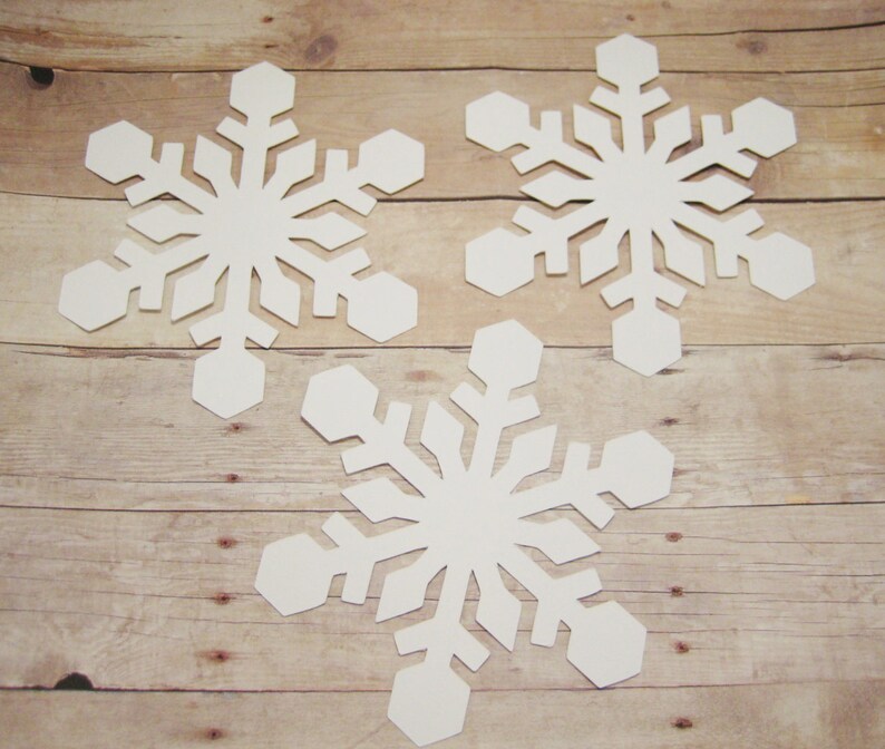 Snowflake Cutouts large Cardstock Snowflakes 3 75 Inch winter Etsy