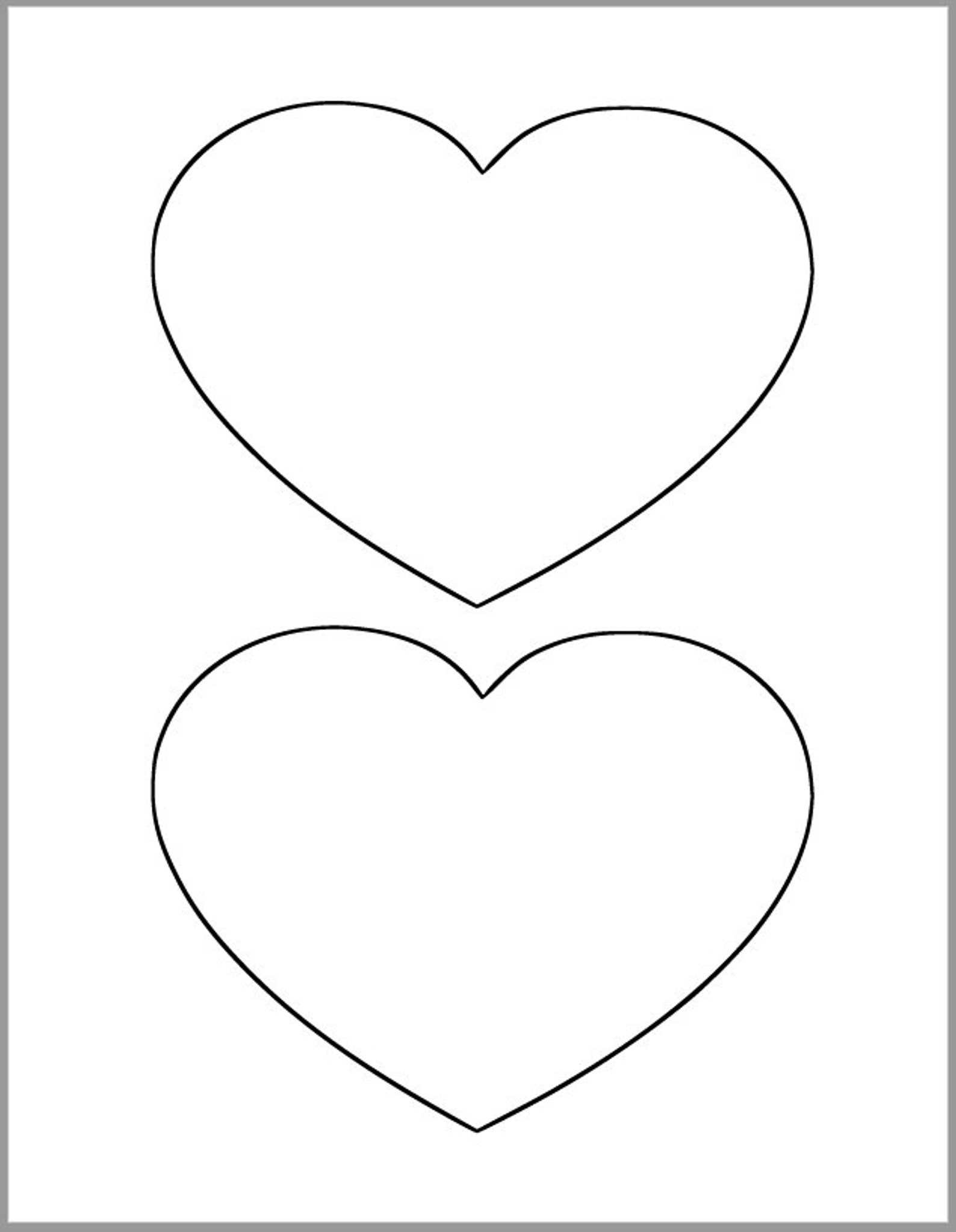 6 Inch Heart Printable Template Large Heart Cutout Valentines Etsy