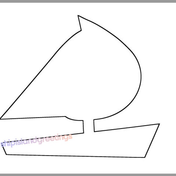 8 inch Sailboat Printable Template-Large Sailboat Cutout-Instant Downloads-Nautical Template-Coloring Page-Kids Crafts-Sailboat Template