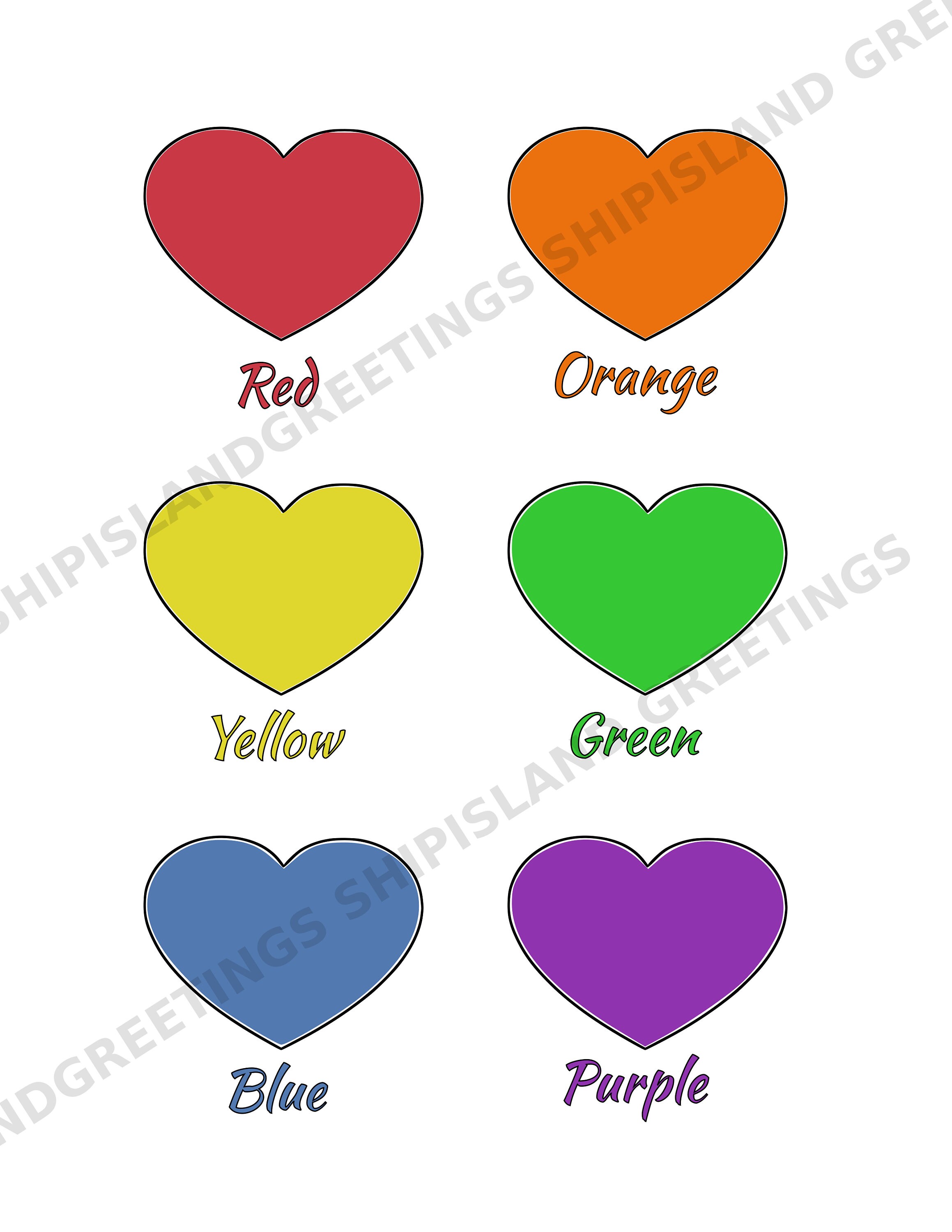 Rainbow Hearts Printable Art-Playroom Decor-Preschool | Etsy
