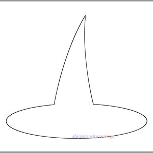 8 inch Witch Hat Template-Printable Template-Halloween Crafts-Coloring Page-Halloween Template-Instant Download-Witch Cutout-Halloween Party