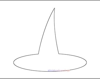 Modelo de chapéu de bruxa de 8 polegadas - Modelo para impressão - Artesanato de Halloween - Página para colorir - Modelo de Halloween - Download instantâneo - Recorte de bruxa - Festa de Halloween