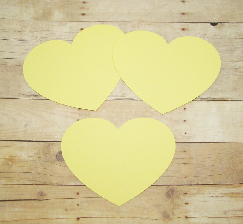 4 inch Heart CutoutsLight Yellow Cardstock HeartsShower Etsy
