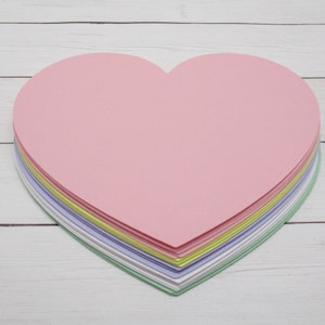 4 inch Paper Hearts-Cardstock Hearts-Valentine's Day-Pastel Paper Hearts-Easter and Spring Decor-Classroom-Baby Shower Decor-Advice Cards