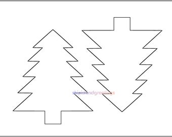 6 inch pine tree template printable pine tree cutout christmas etsy
