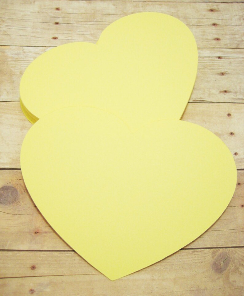 4 inch Heart CutoutsLight Yellow Cardstock HeartsShower Etsy