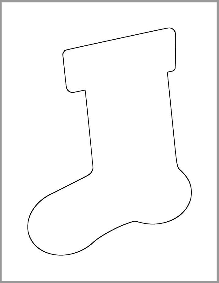 9 Inch Stocking Template Printable Template Holiday Etsy