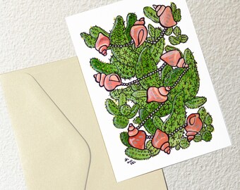 Holiday Cactus and Shell Cards No2